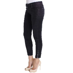 Purple Cropped Corduroys Jeans