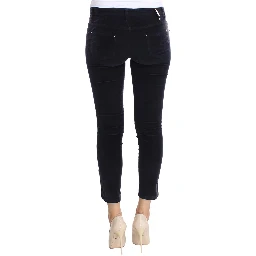 Purple Cropped Corduroys Jeans