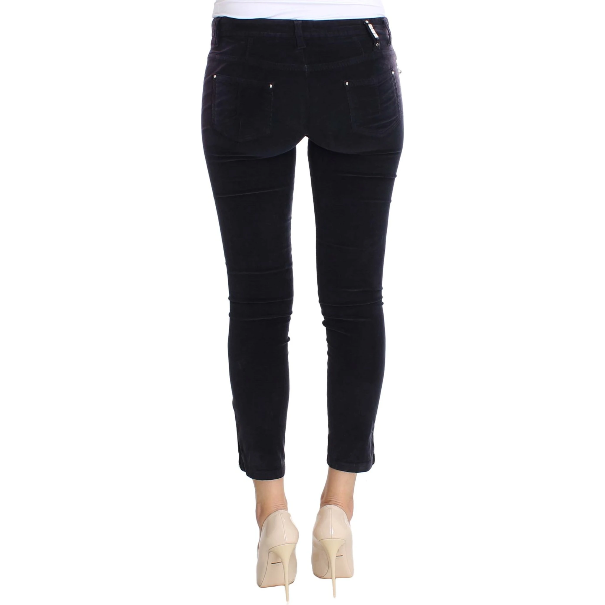 Purple Cropped Corduroys Jeans