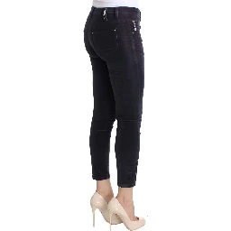 Purple Cropped Corduroys Jeans