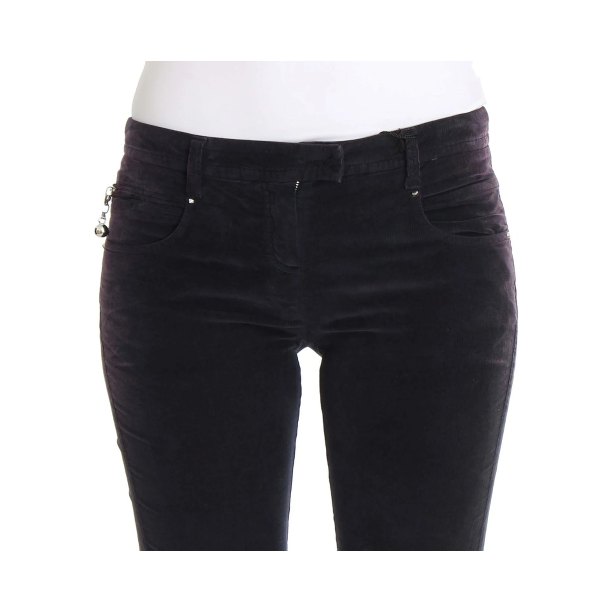 Purple Cropped Corduroys Jeans