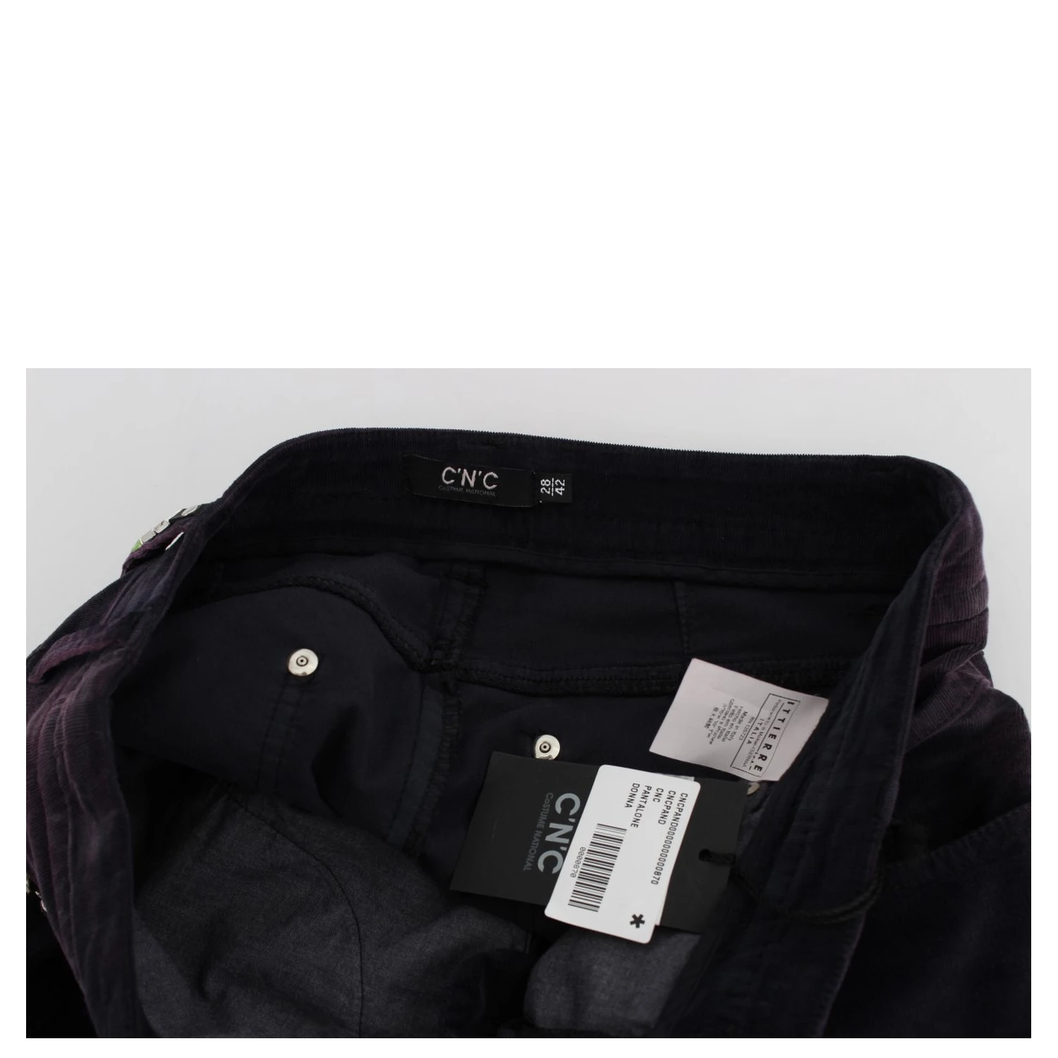 Purple Cropped Corduroys Jeans