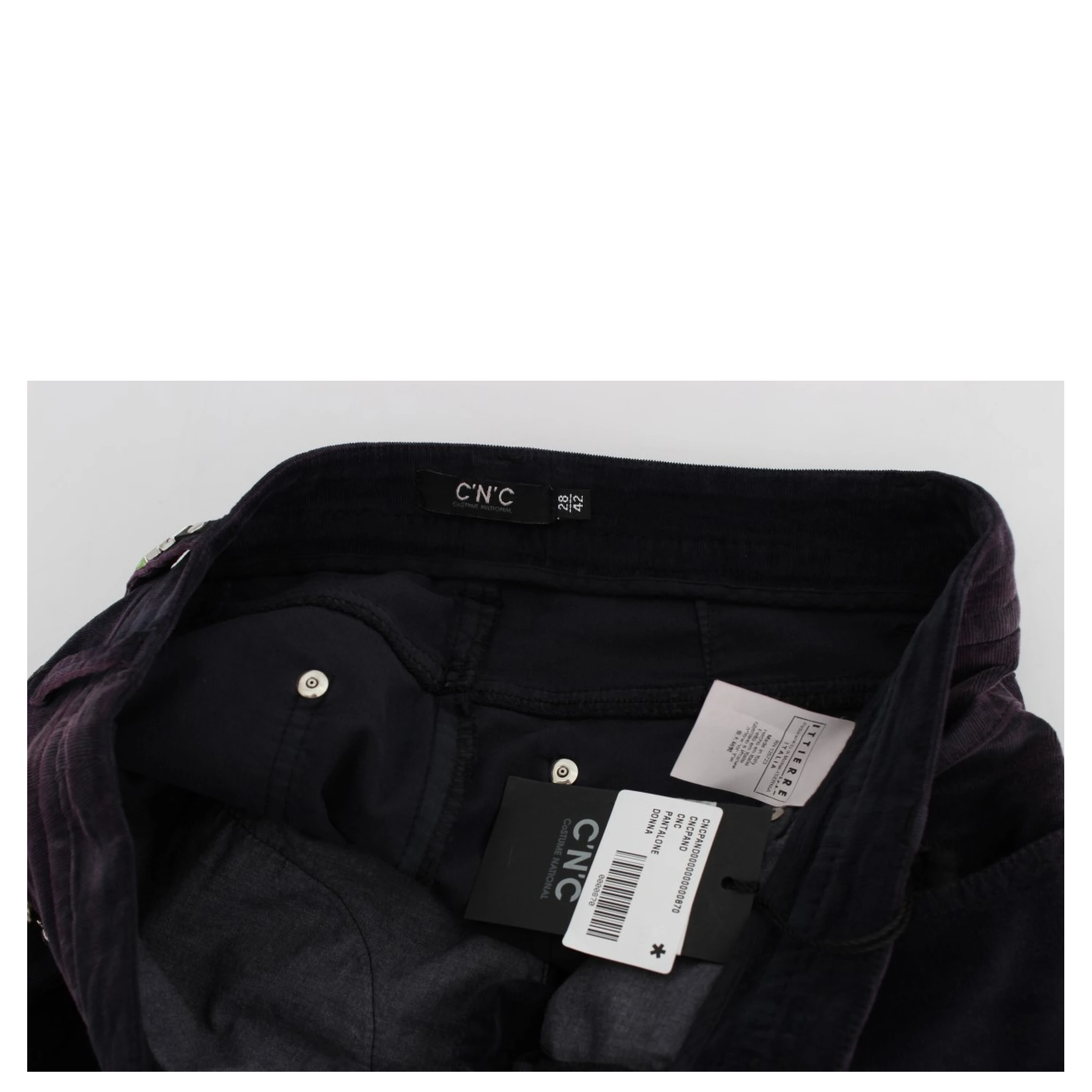 Purple Cropped Corduroys Jeans