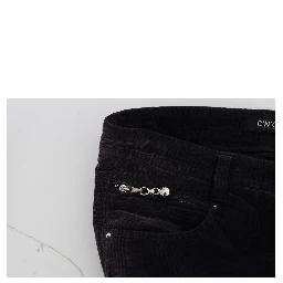 Purple Cropped Corduroys Jeans