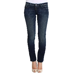 Blue Wash Cotton Slim Fit Skinny Jeans