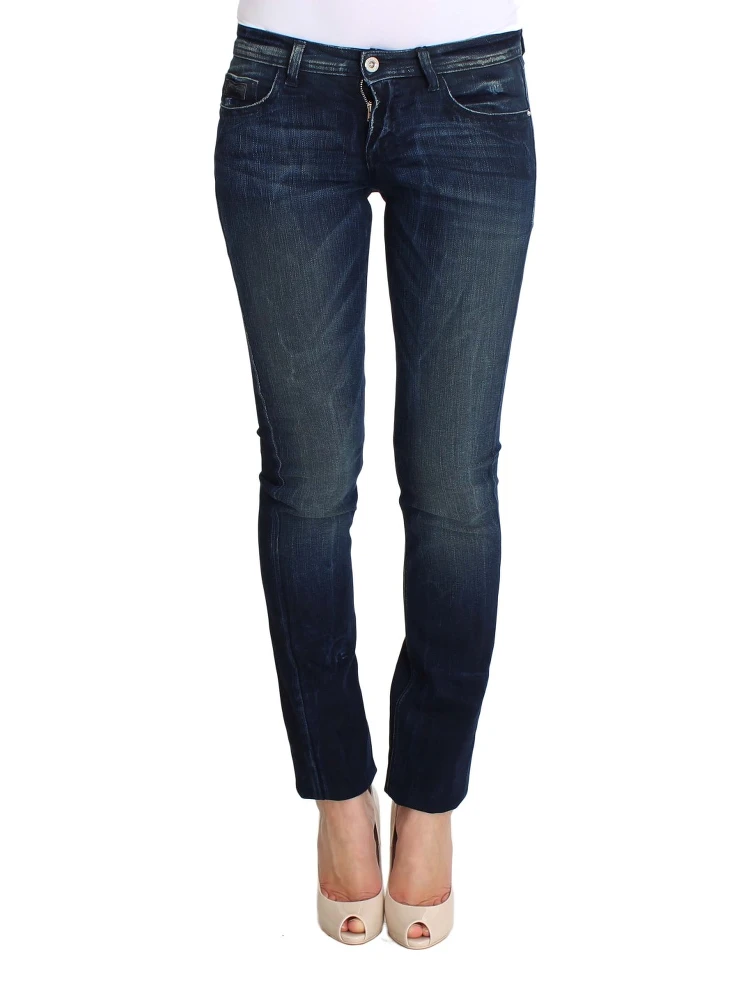 Blue Wash Cotton Slim Fit Skinny Jeans