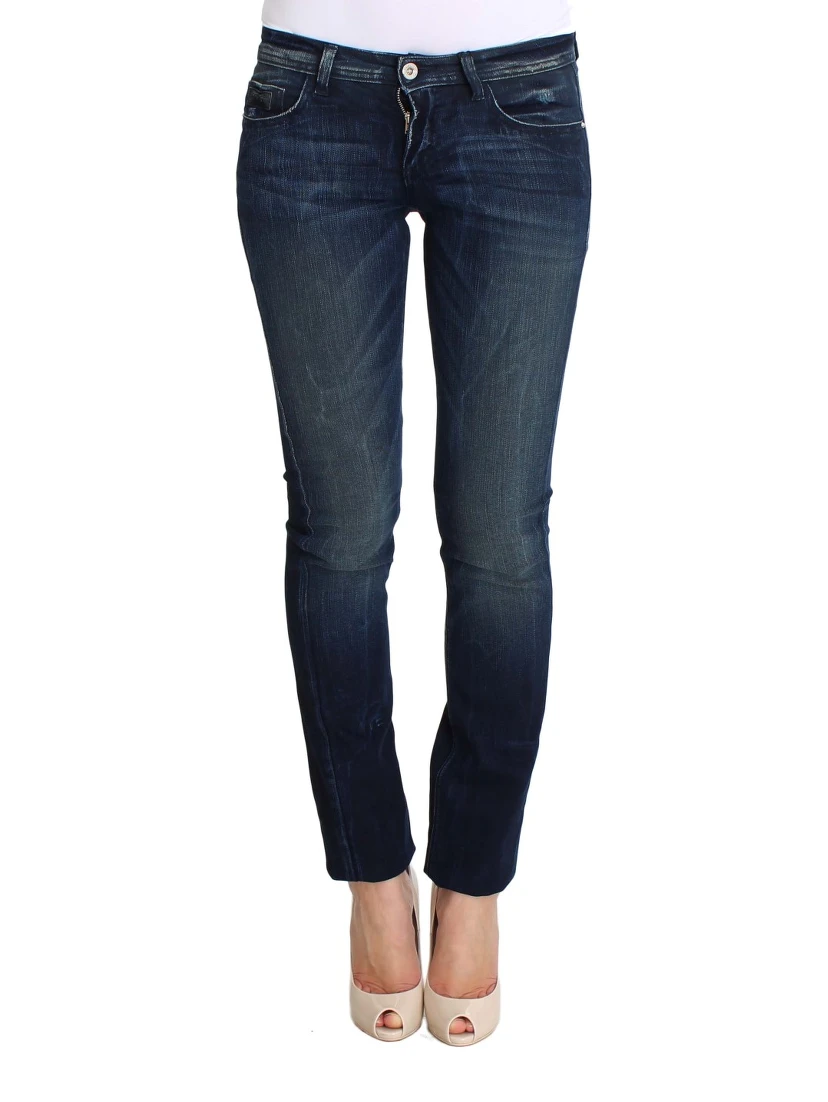 Blue Wash Cotton Slim Fit Skinny Jeans