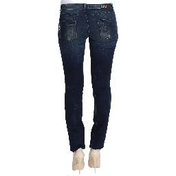 Blue Wash Cotton Slim Fit Skinny Jeans