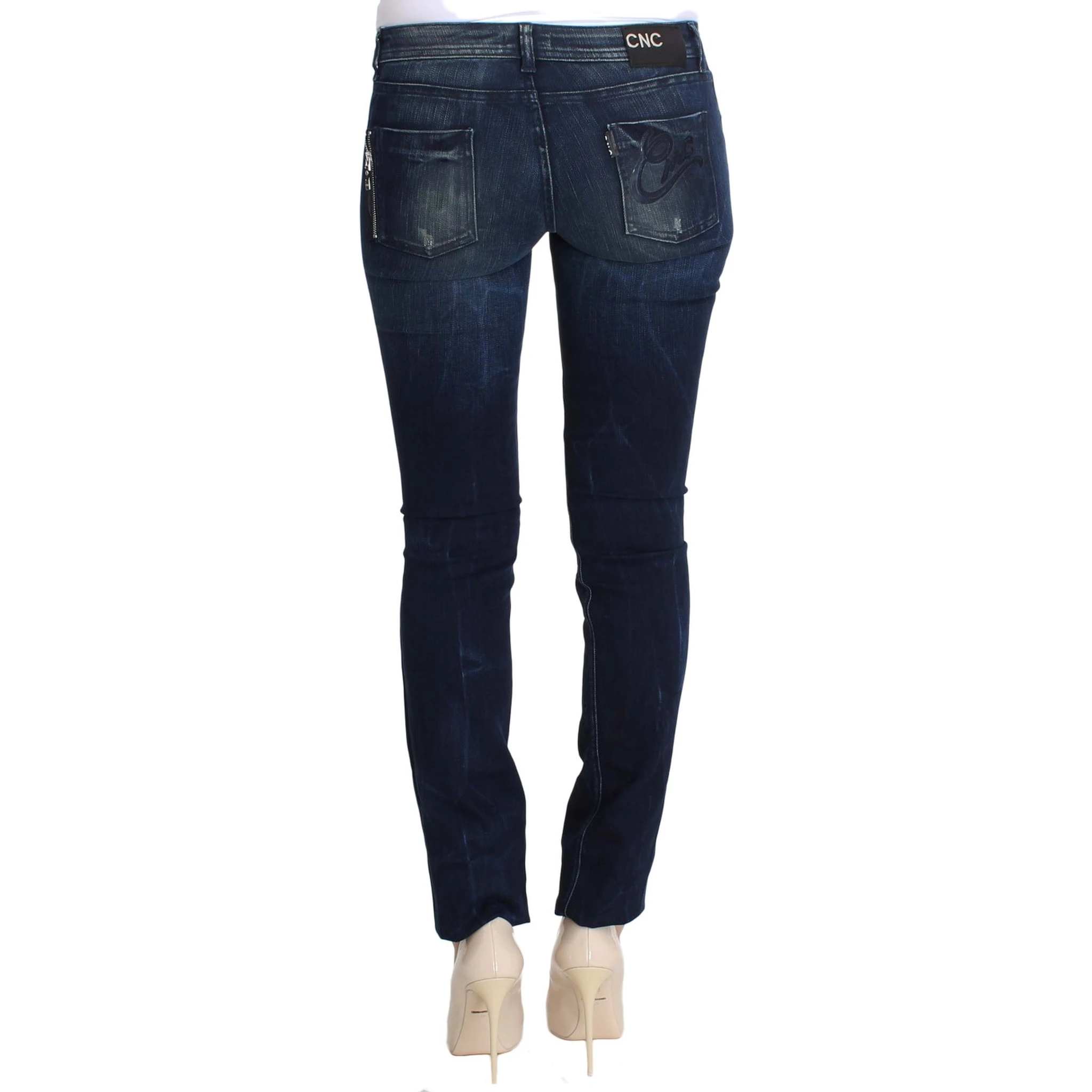 Blue Wash Cotton Slim Fit Skinny Jeans