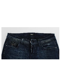 Blue Wash Cotton Slim Fit Skinny Jeans