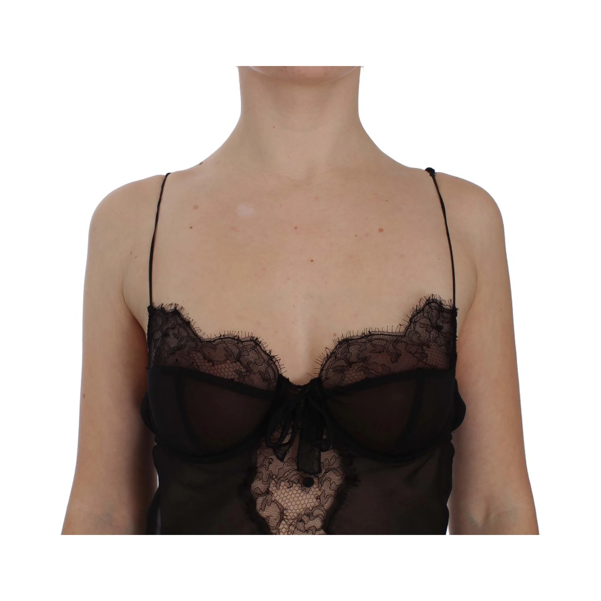 Black Silk Lace Babydoll Lingerie Top