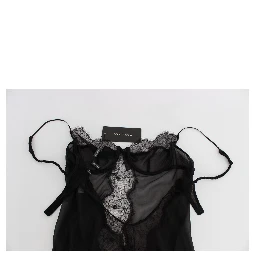 Black Silk Lace Babydoll Lingerie Top