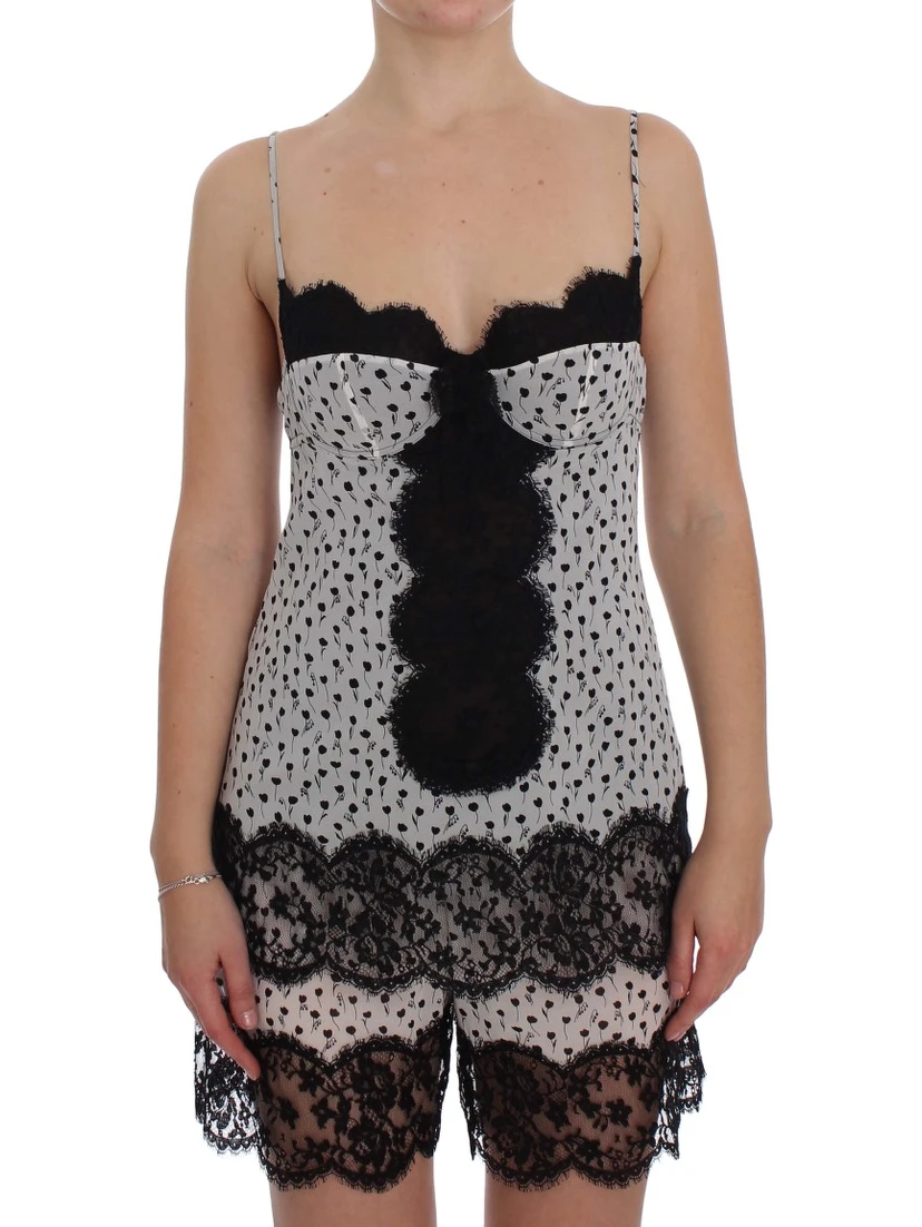 Black Silk Lace Babydoll Lingerie Top