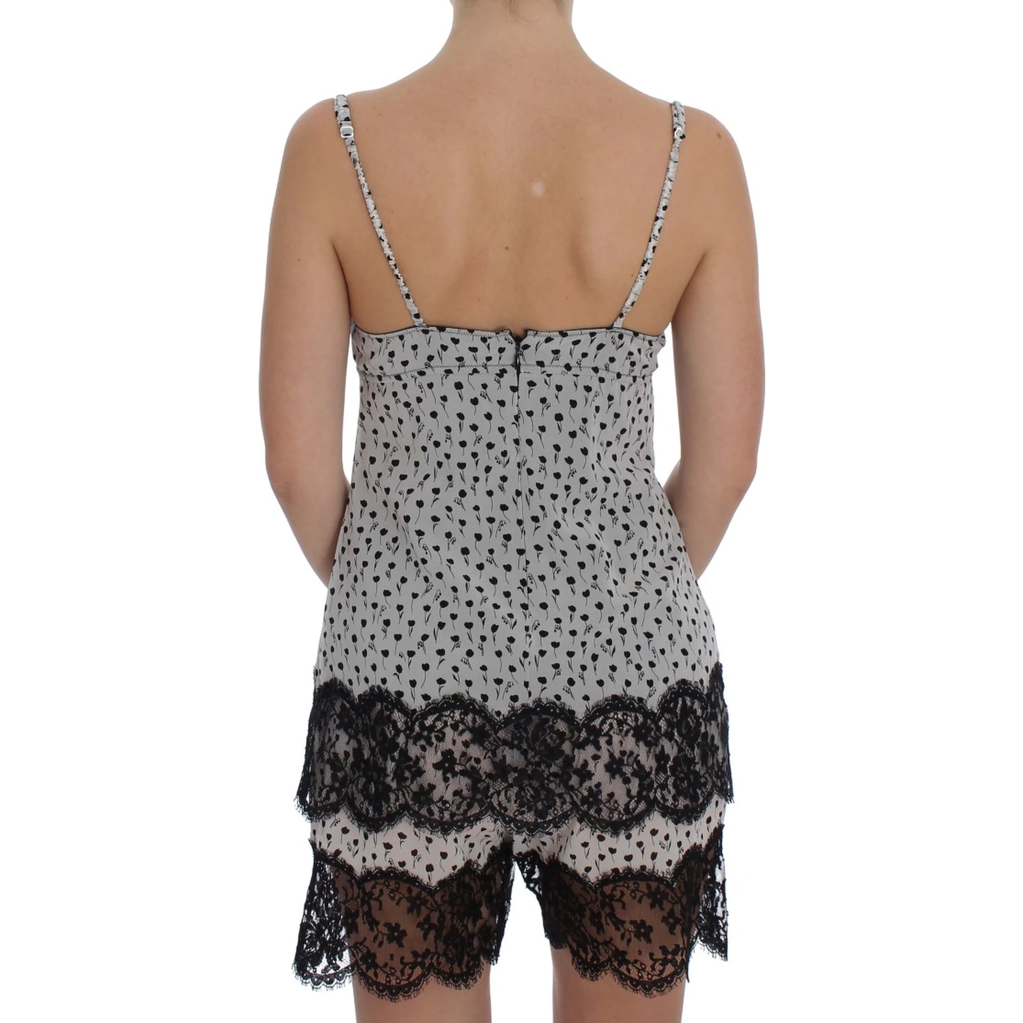 Black Silk Lace Babydoll Lingerie Top