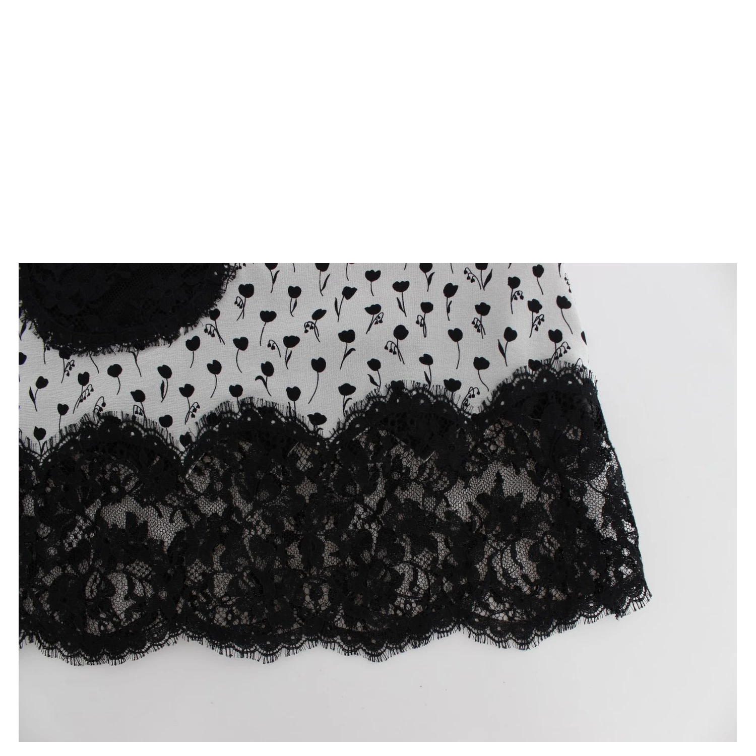 Black Silk Lace Babydoll Lingerie Top