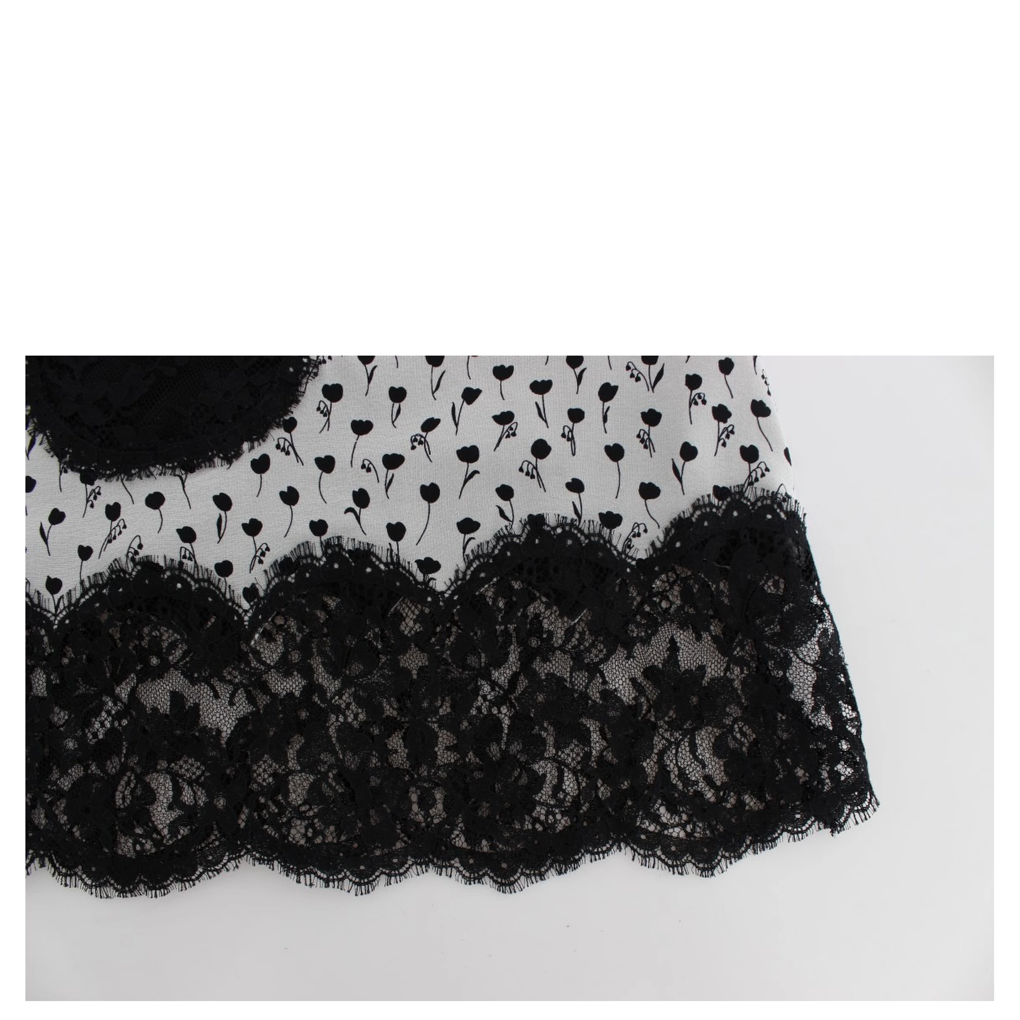 Black Silk Lace Babydoll Lingerie Top