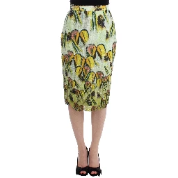 Multicolor Organza Pencil Skirt