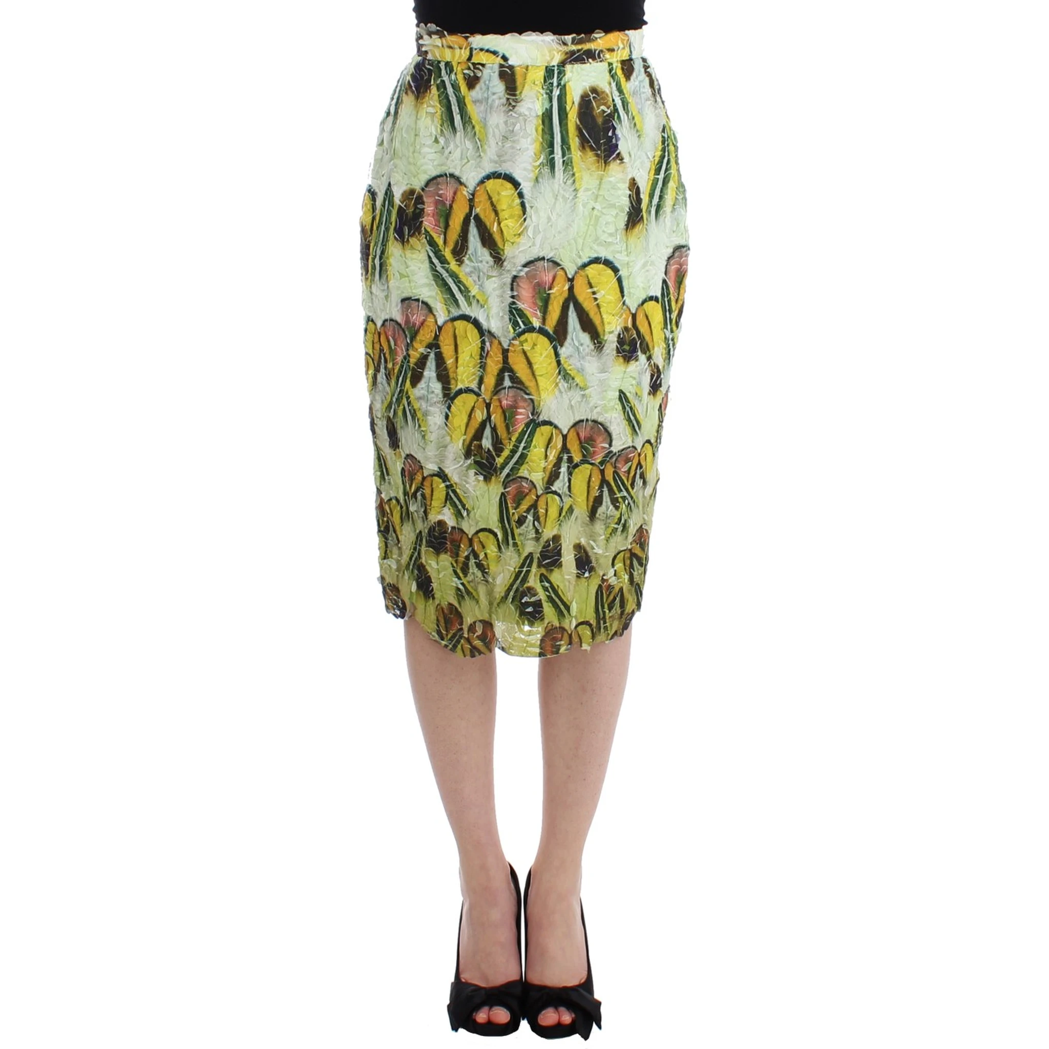 Multicolor Organza Pencil Skirt