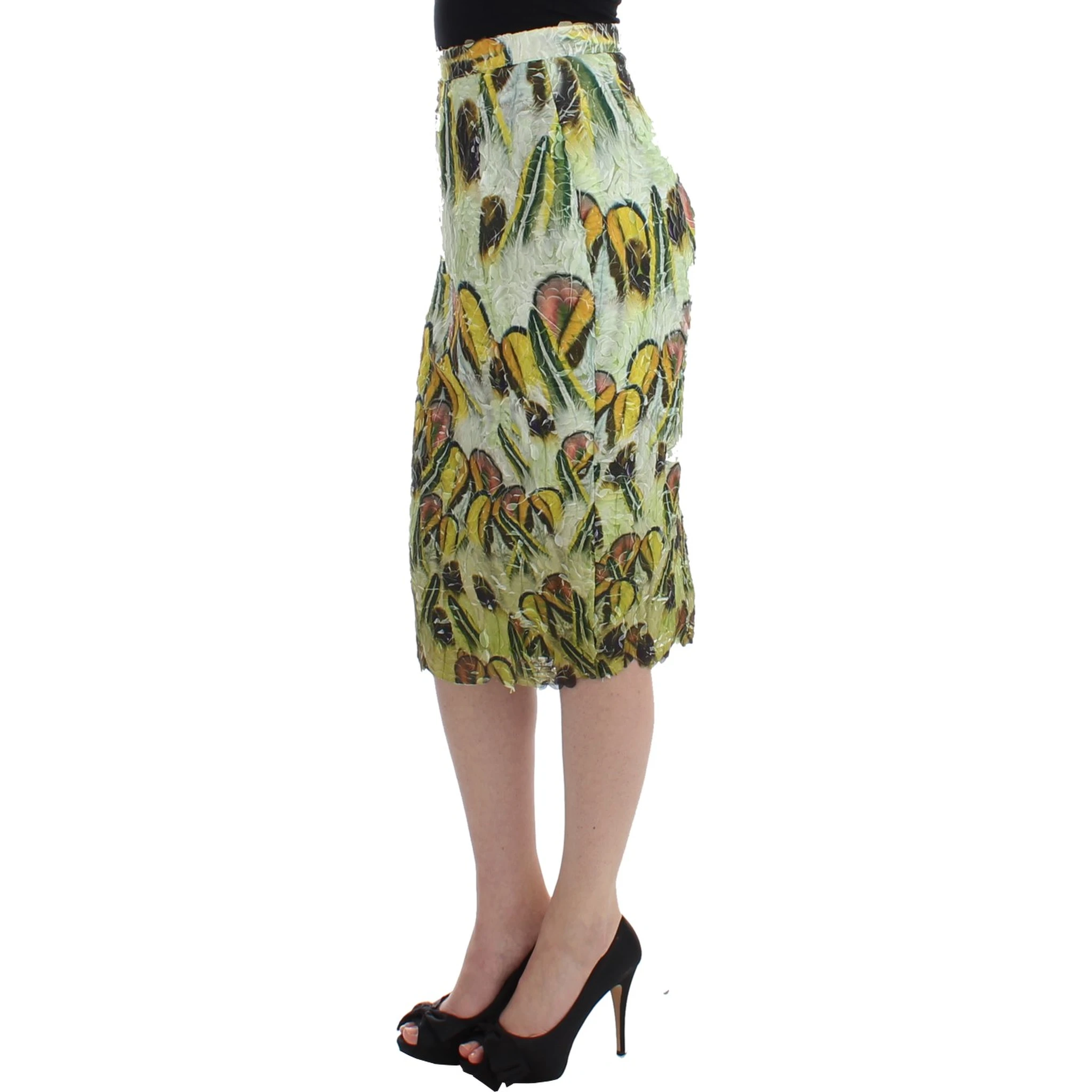 Multicolor Organza Pencil Skirt