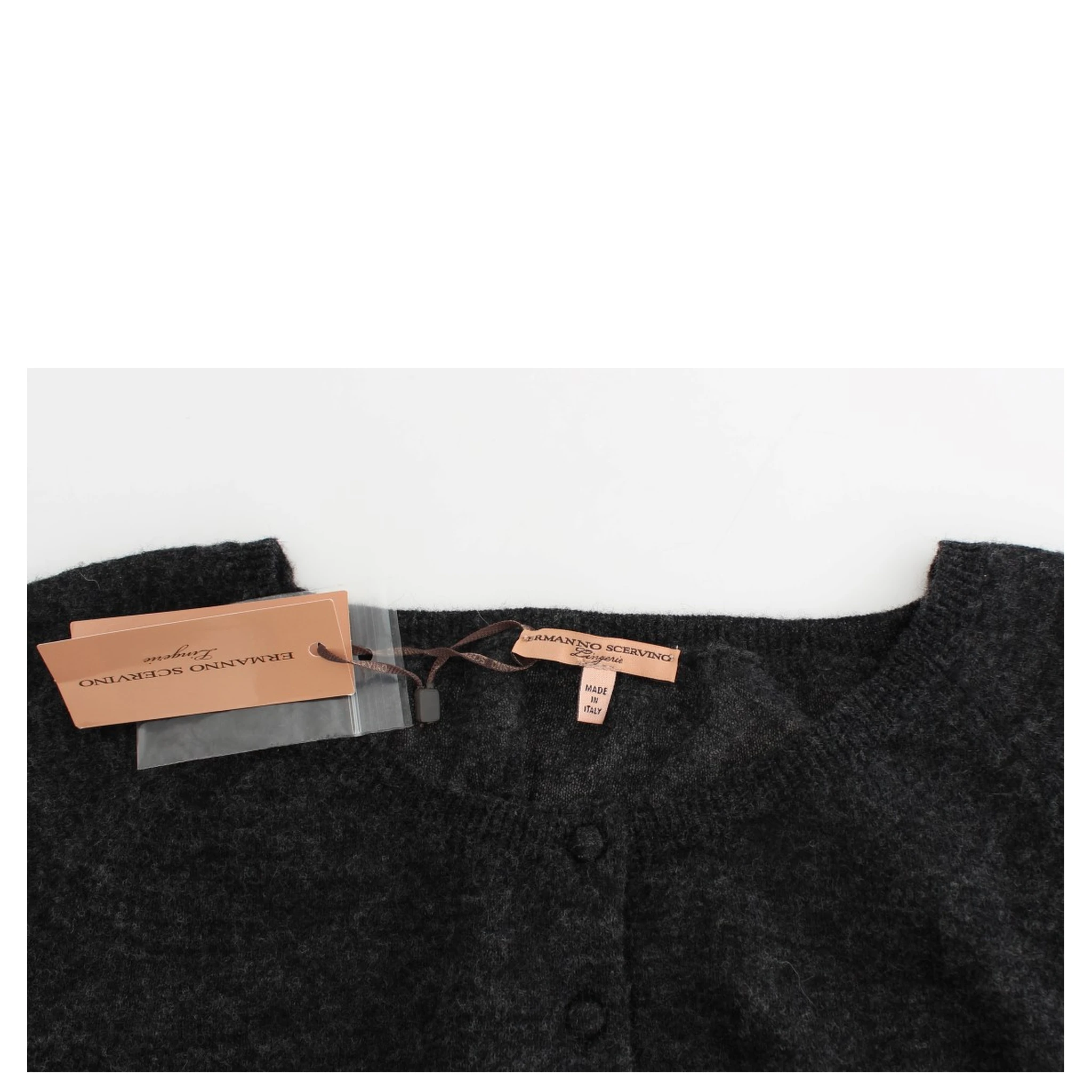 Gray Knit Wool Cardigan Sweater