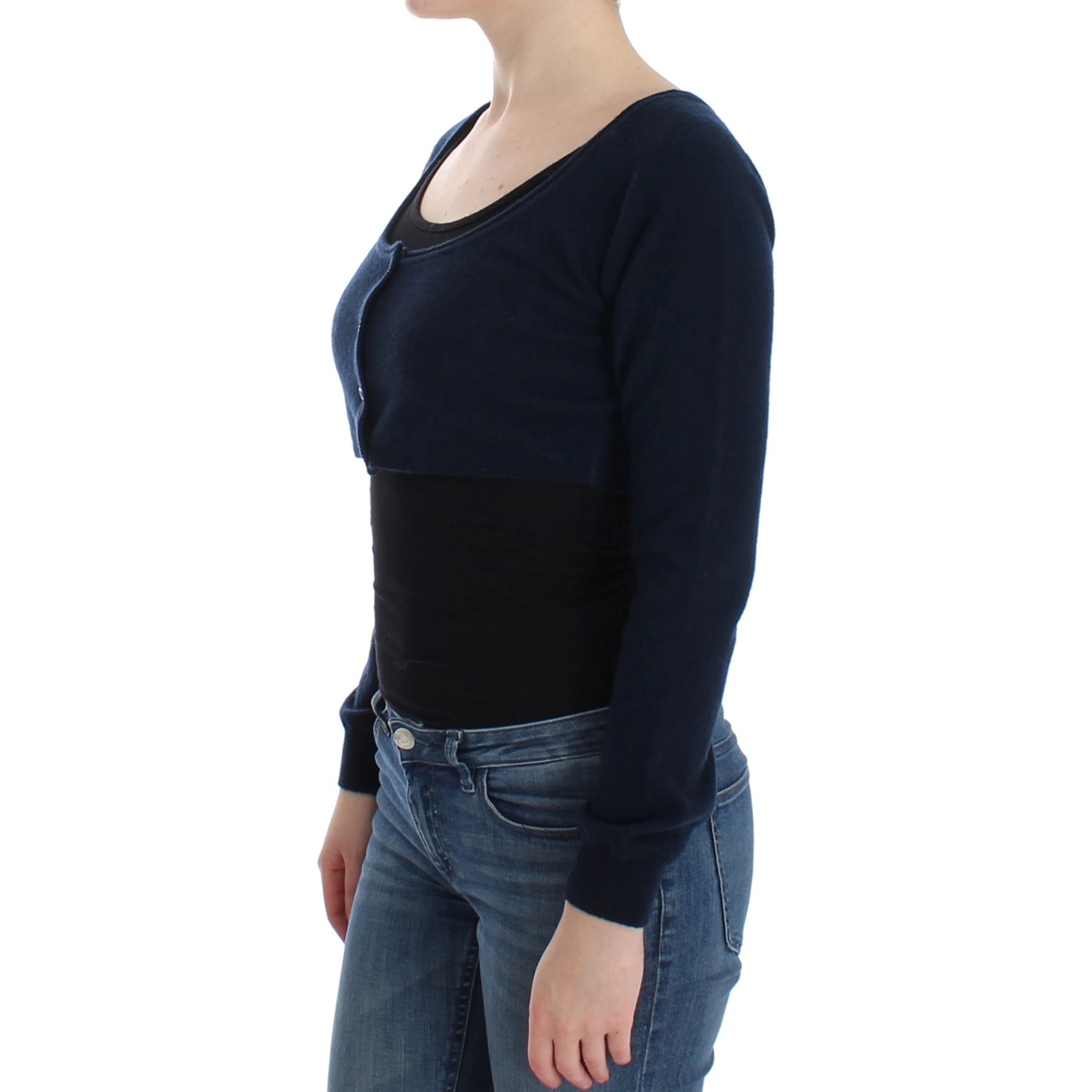 Blue Cashmere Cardigan Sweater