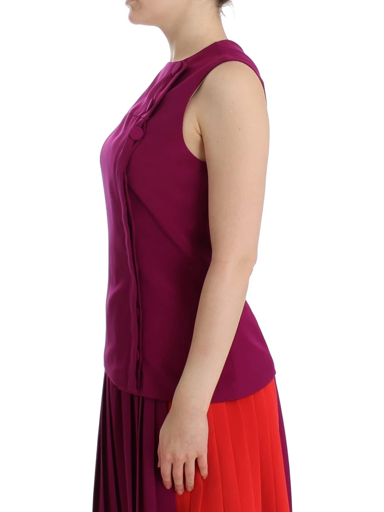 Purple Silk Sleeveless Blouse Top alternative
