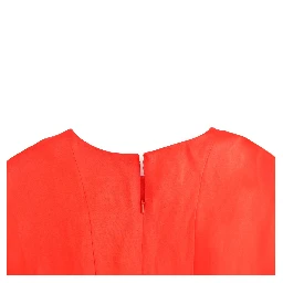 Red Mini Linen 3/4 Sleeve Sheath Dress