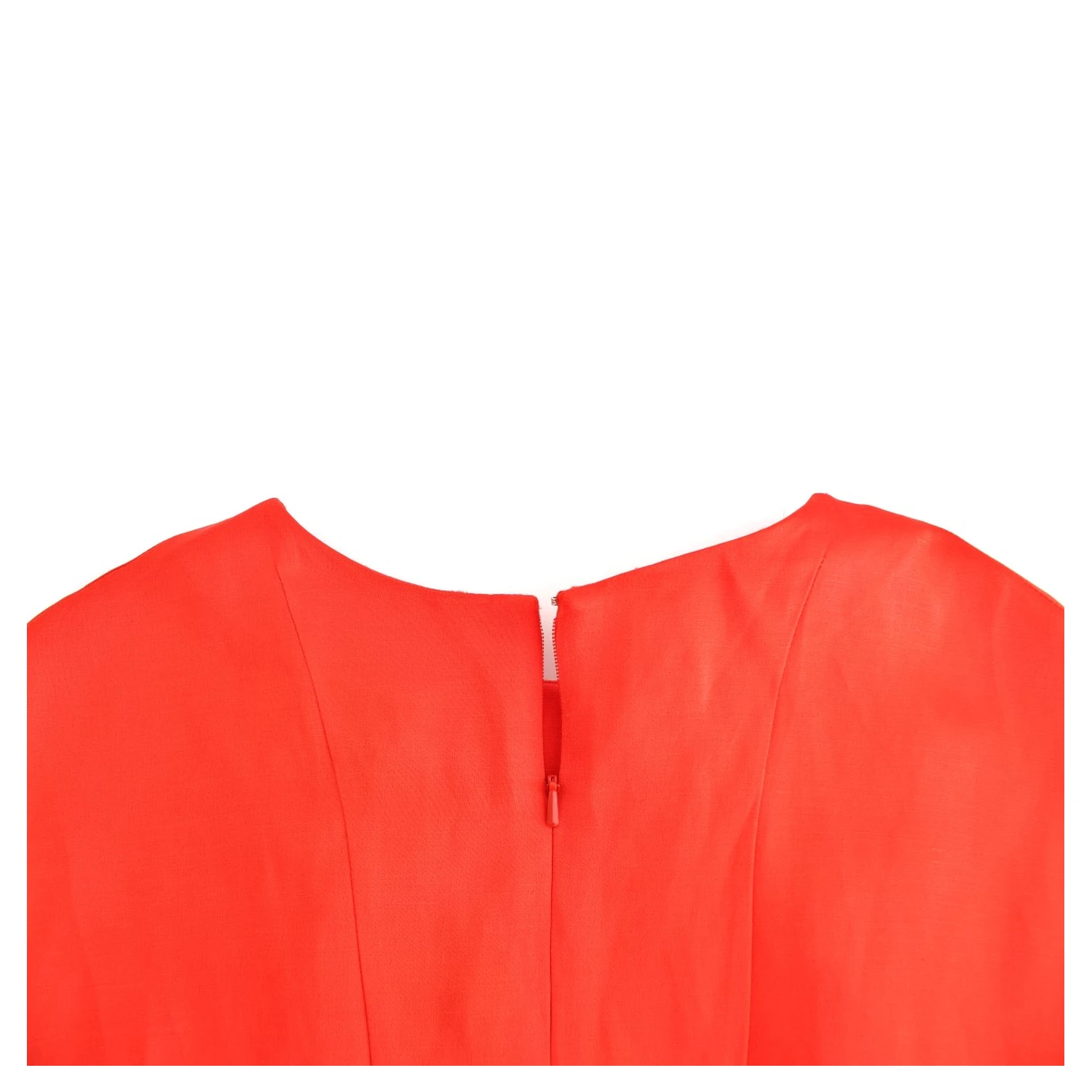 Red Mini Linen 3/4 Sleeve Sheath Dress