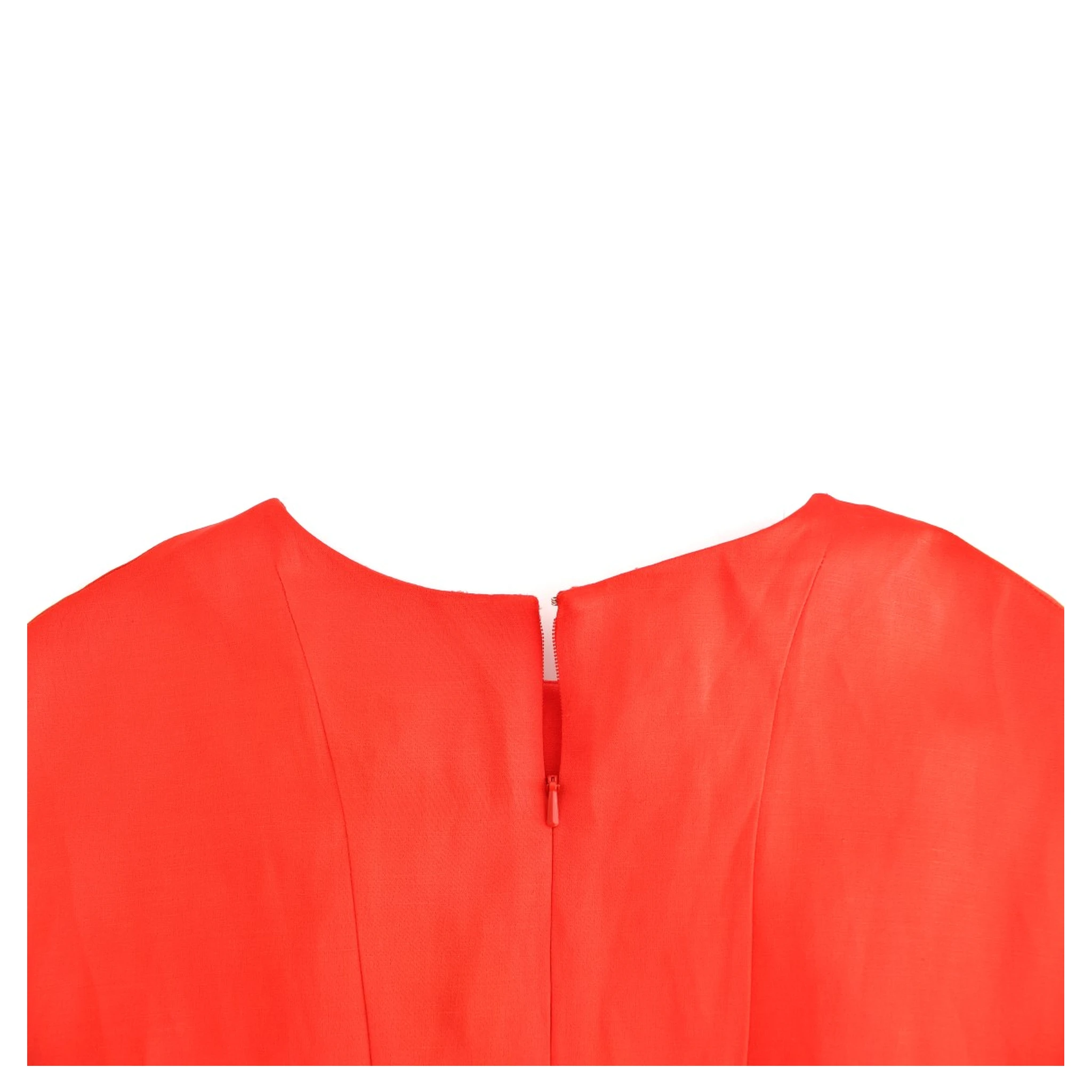 Red Mini Linen 3/4 Sleeve Sheath Dress