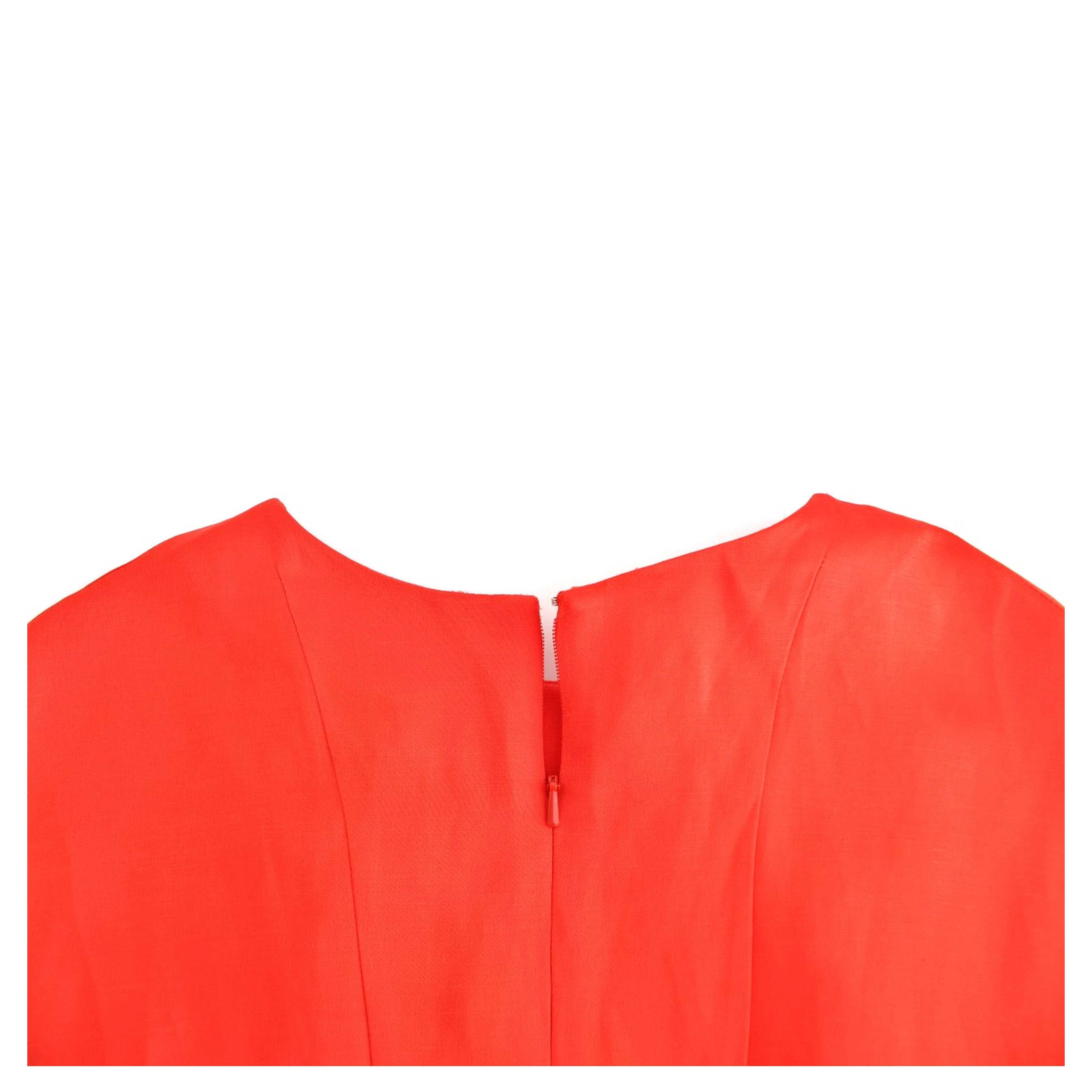 Red Mini Linen 3/4 Sleeve Sheath Dress