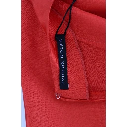 Red Mini Linen 3/4 Sleeve Sheath Dress