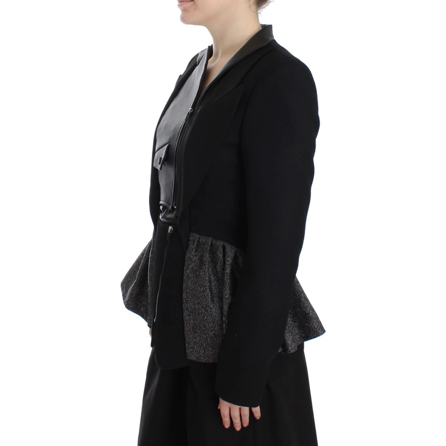 Black Short Blazer Coat Biker Jacket