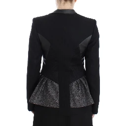 Black Short Blazer Coat Biker Jacket