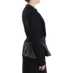 Black Short Blazer Coat Biker Jacket
