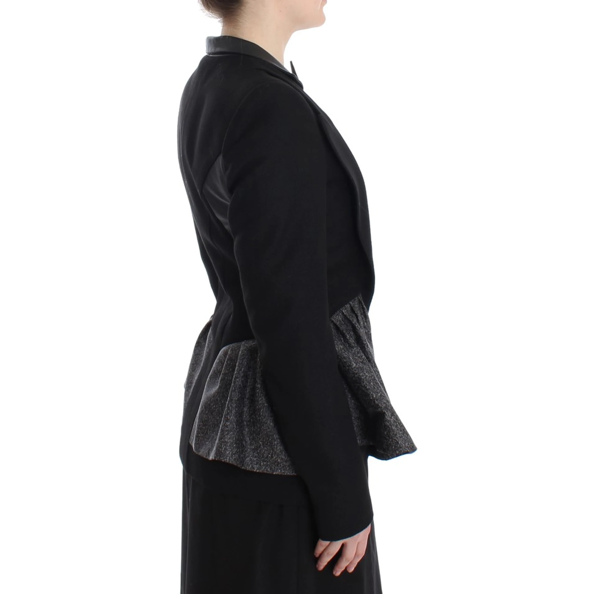 Black Short Blazer Coat Biker Jacket