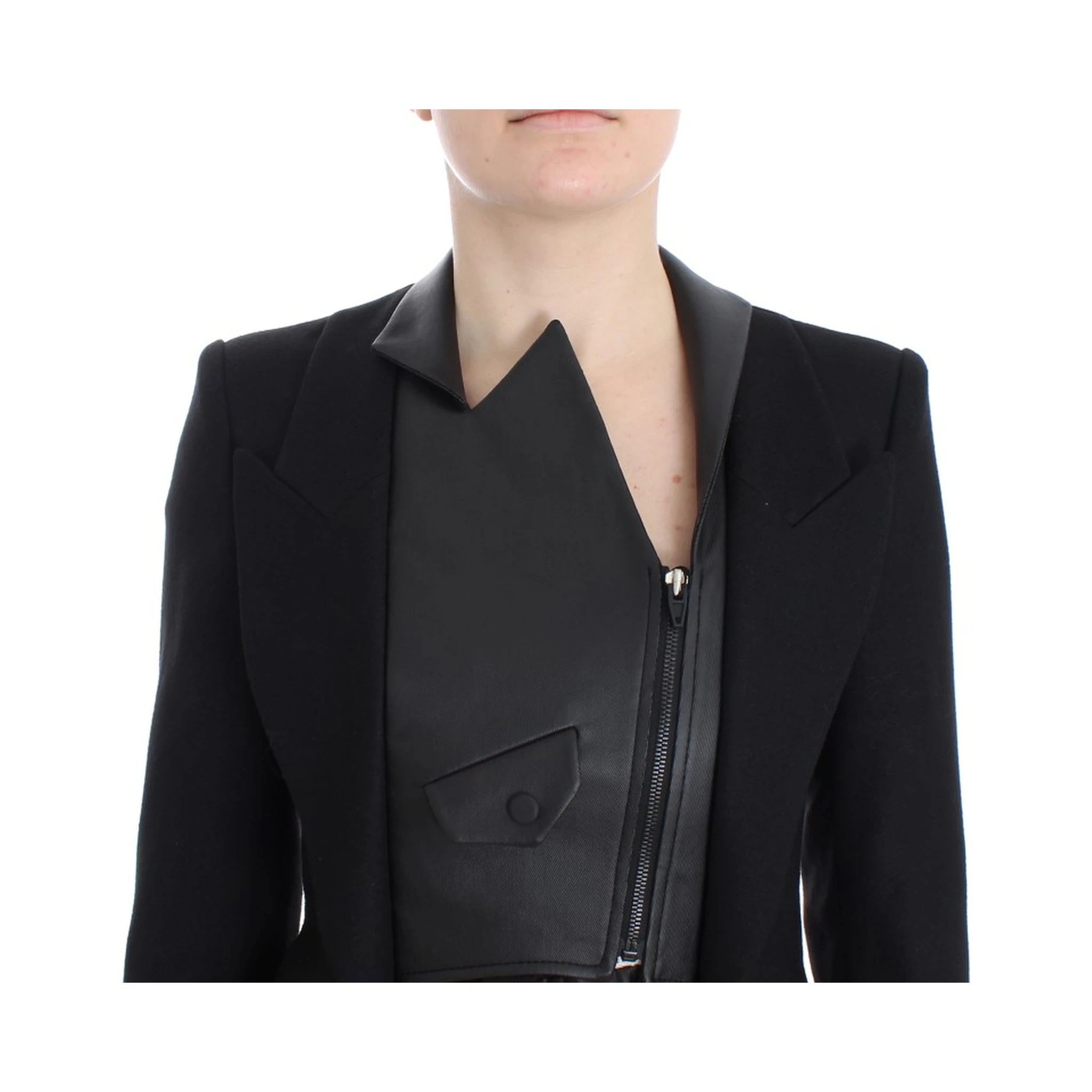 Black Short Blazer Coat Biker Jacket