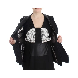 Black Short Blazer Coat Biker Jacket
