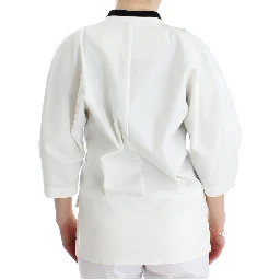 White Cotton Blend Oversized Blazer Jacket