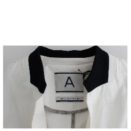 White Cotton Blend Oversized Blazer Jacket