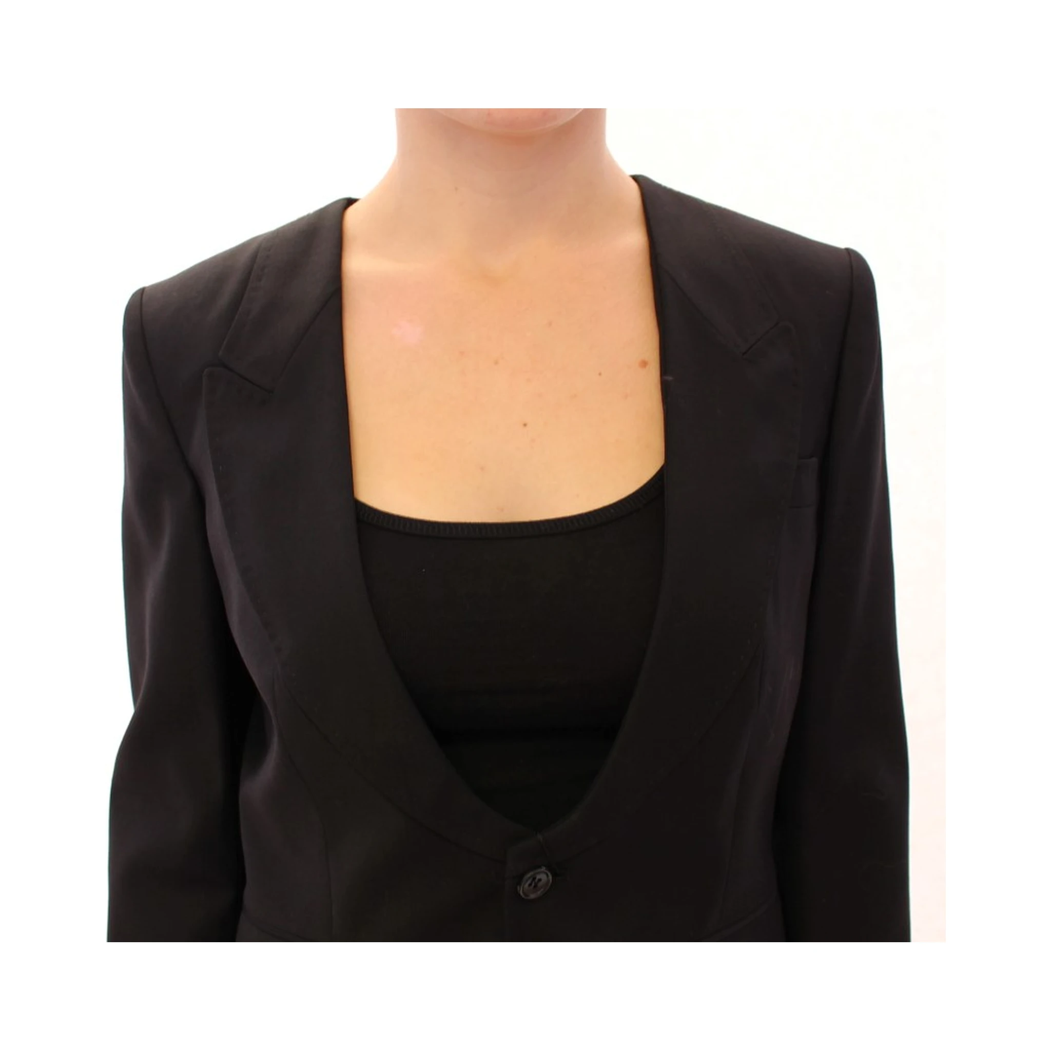 Black Silk Scarf Back Blazer Jacket