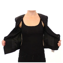 Black Silk Scarf Back Blazer Jacket