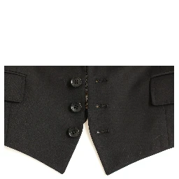 Black Silk Scarf Back Blazer Jacket