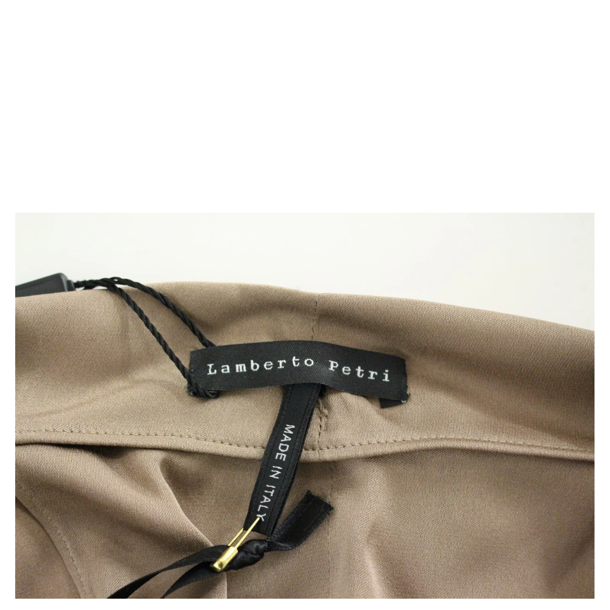 Brown Draped Silk Sheath Shift Coctail Dress