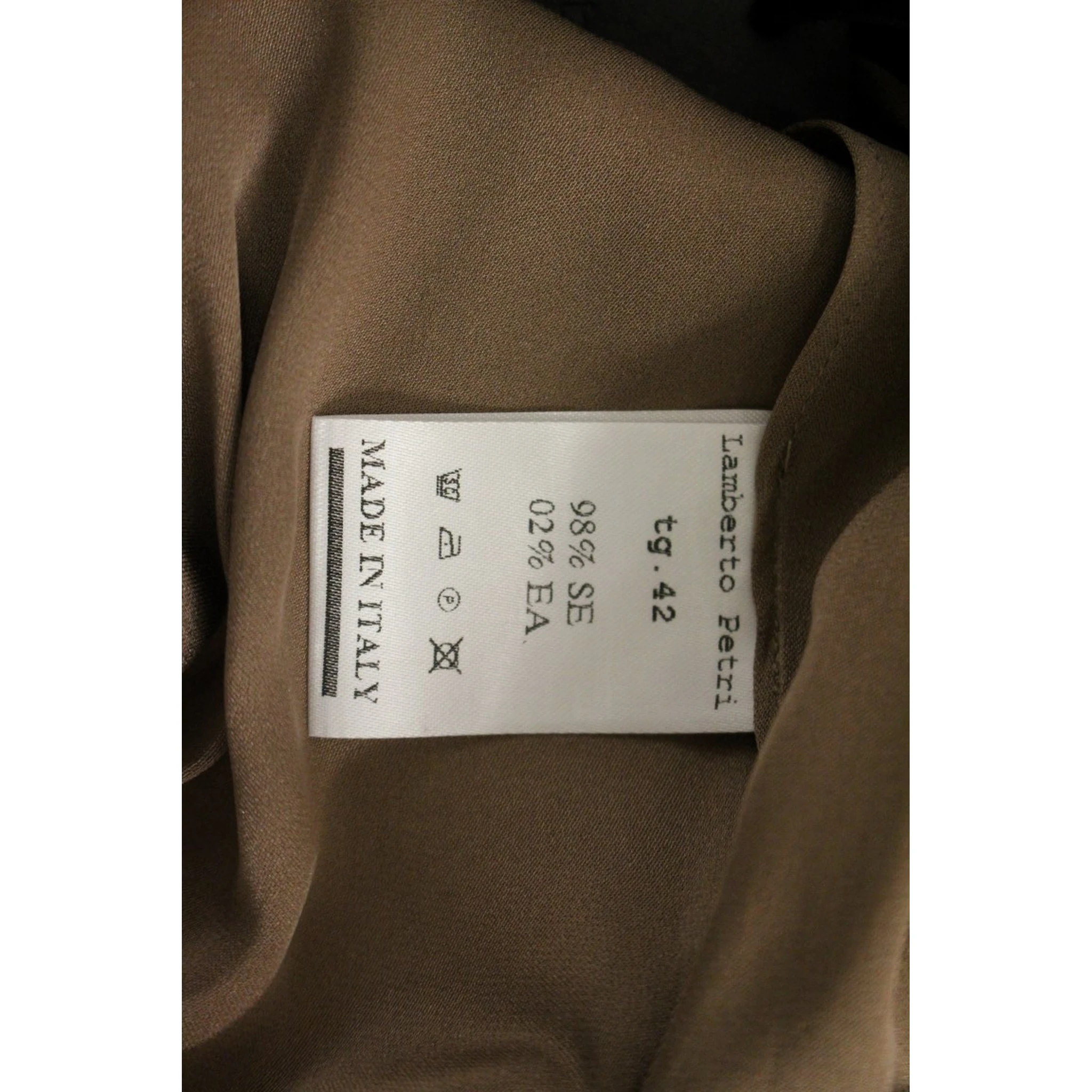 Brown Draped Silk Sheath Shift Coctail Dress