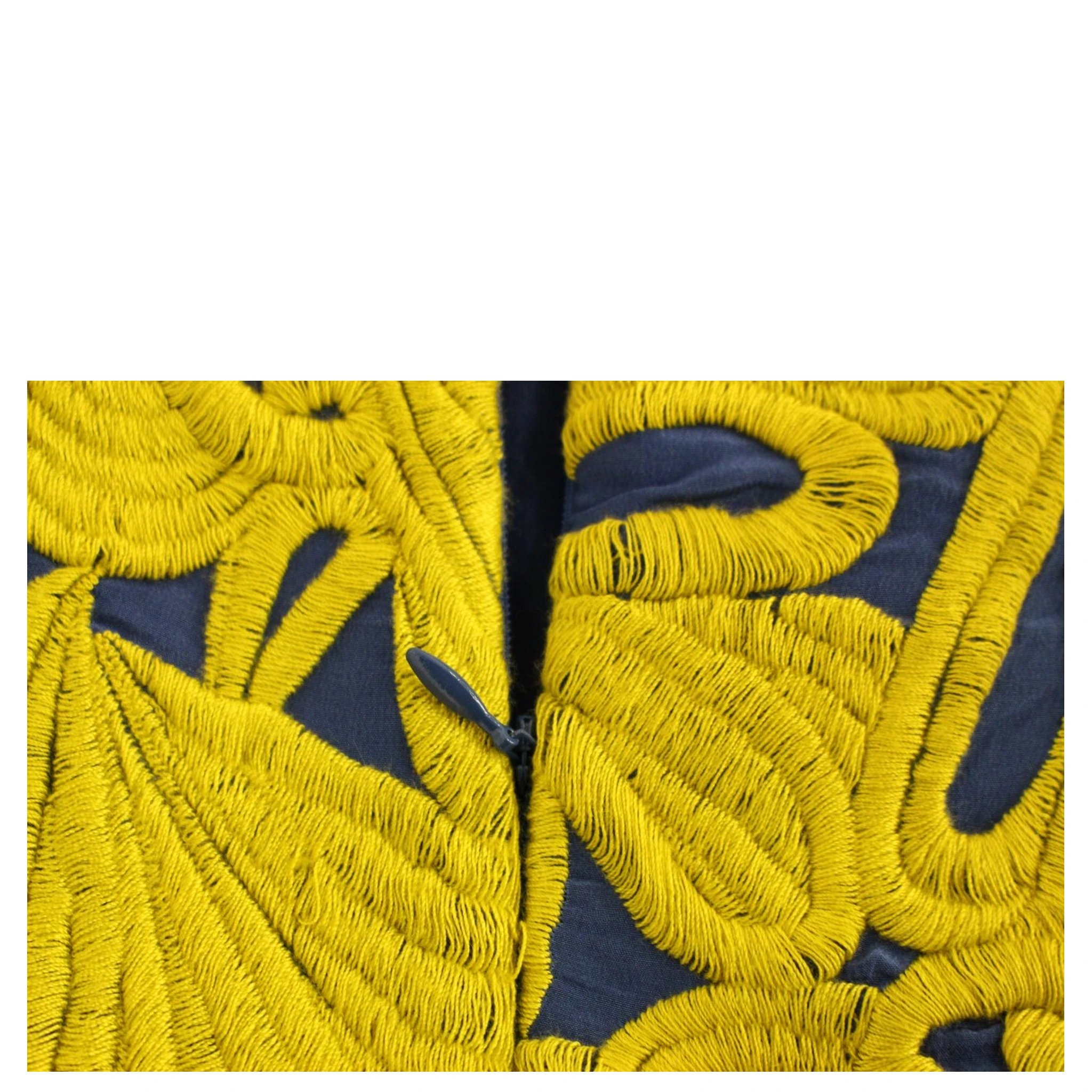 Blue Yellow Strapless Bubble Mini Shift Dress