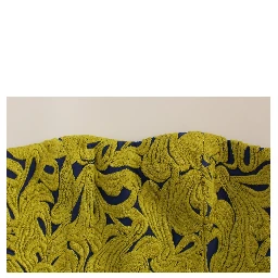 Blue Yellow Strapless Bubble Mini Shift Dress