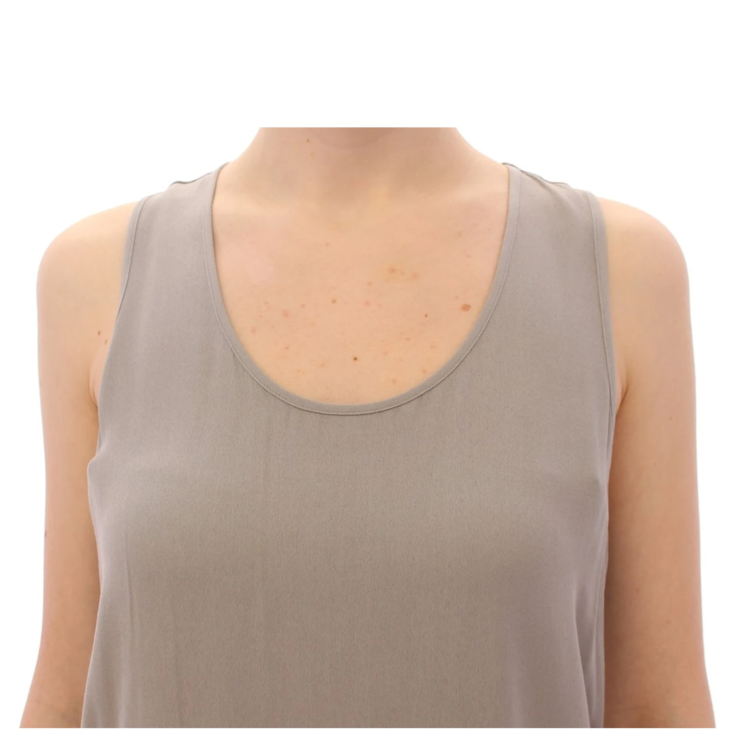 Gray Viscose Tank Top Shirt Blouse