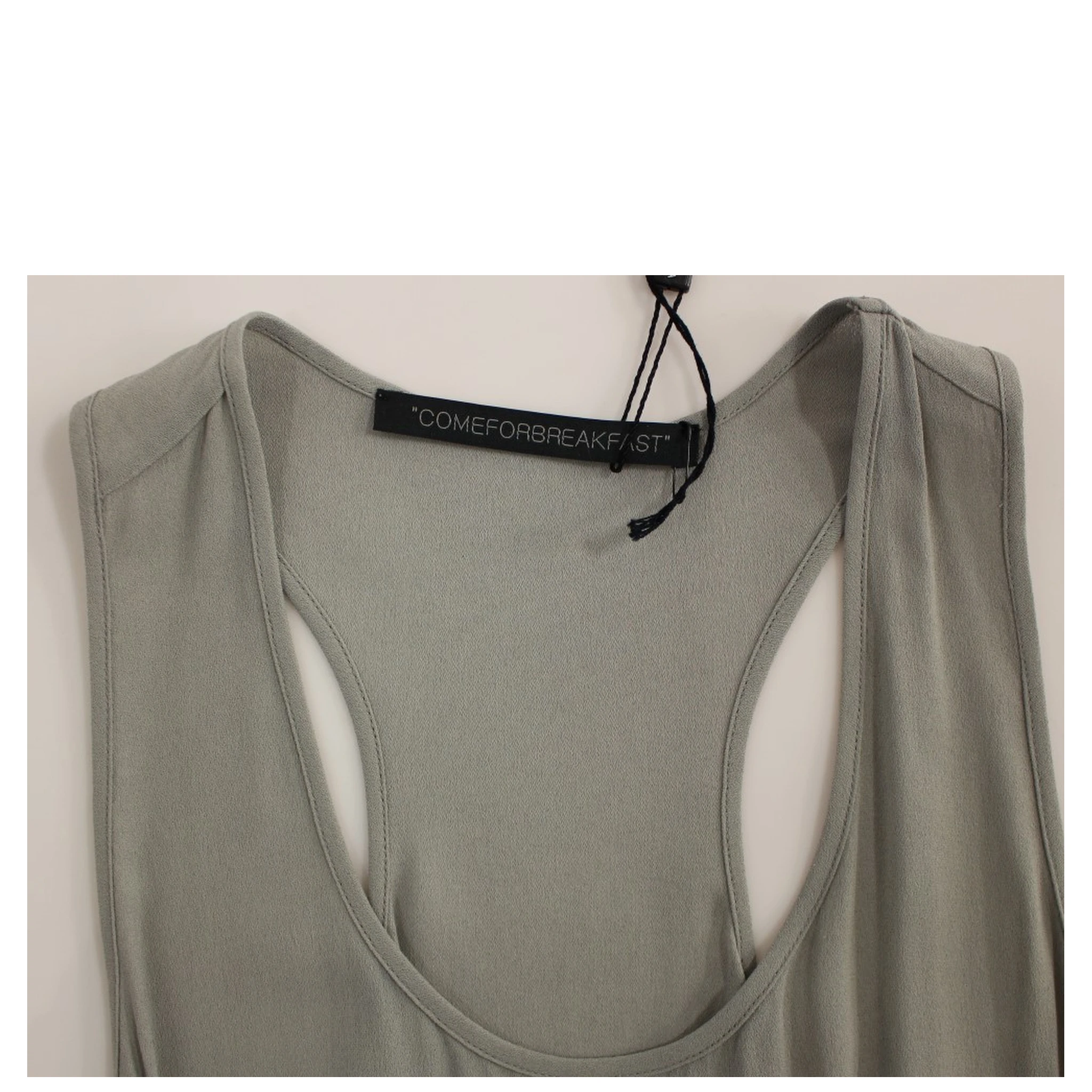 Gray Viscose Tank Top Shirt Blouse