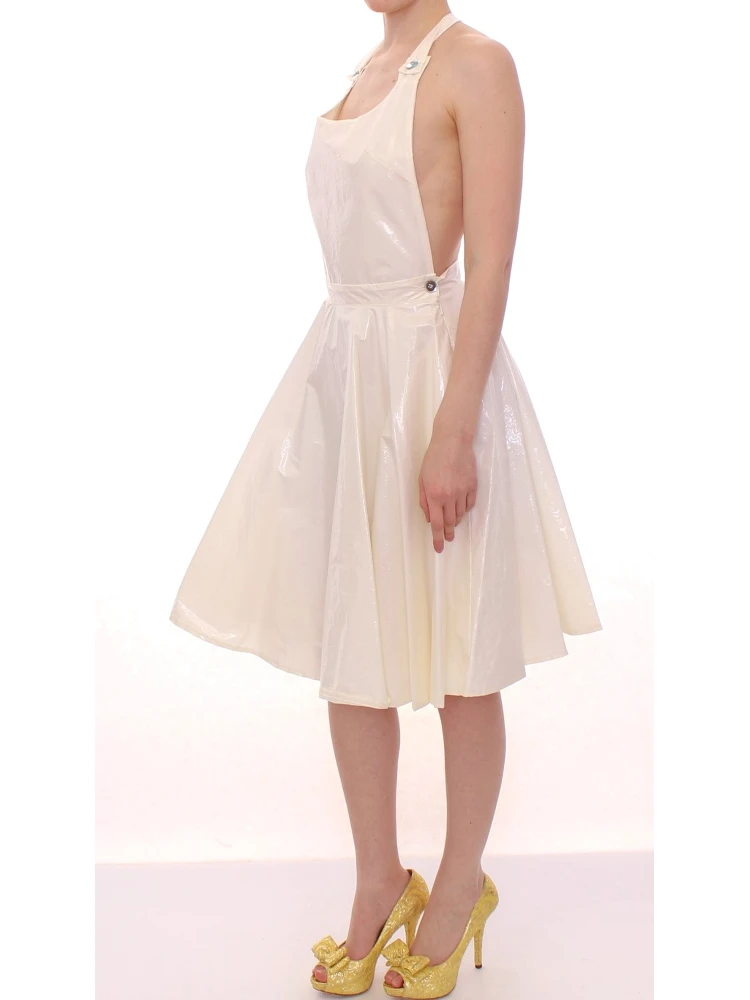 White Halterneck Knee Length Tea Dress alternative