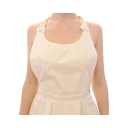 White Halterneck Knee Length Tea Dress